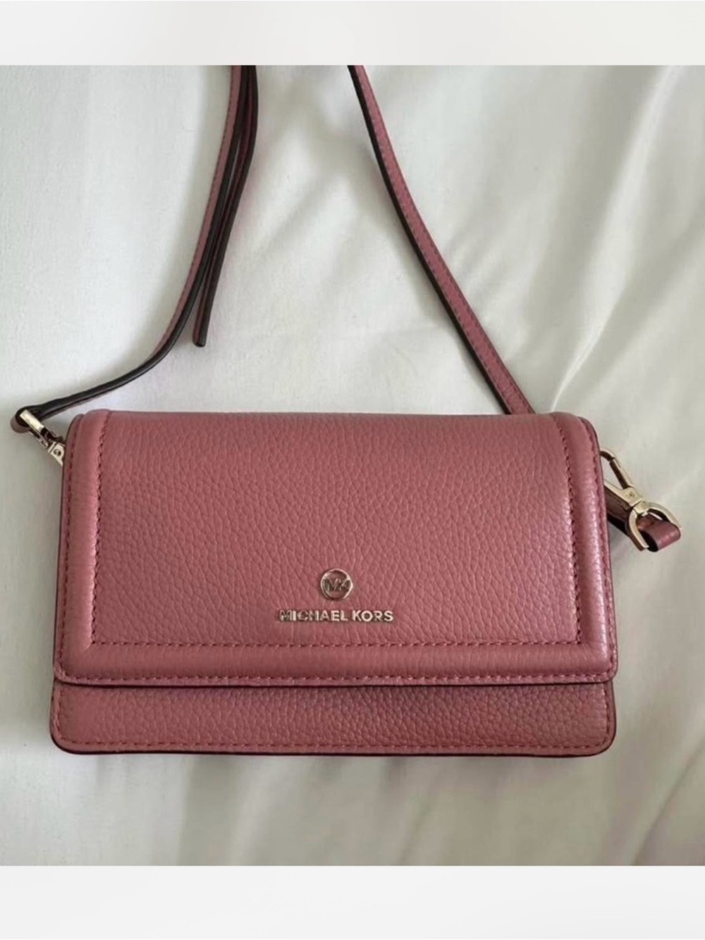 Michael Kors Rose Pink Pebbled Leather Crossbody